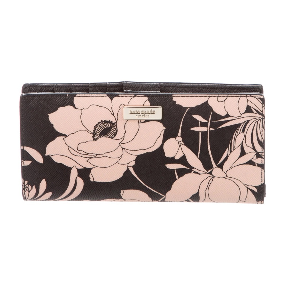 Kate Spade Black and Pink Floral Wallet